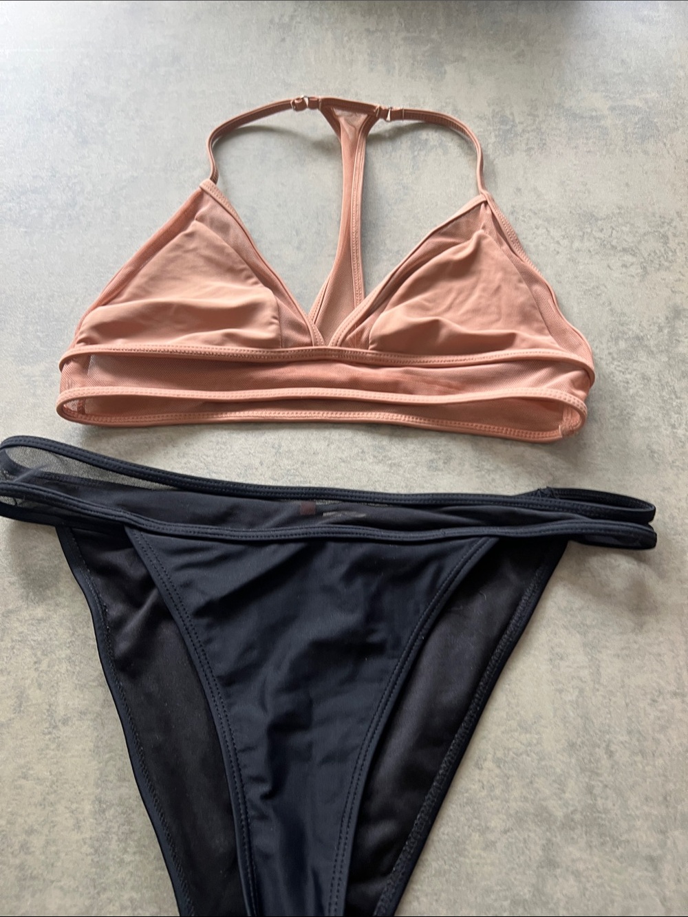 Forever 21 Two-Piece Bikini Set in Blush & Black
